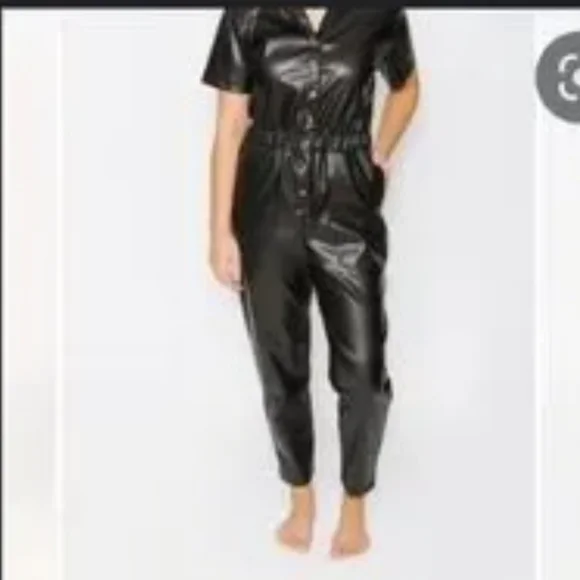 Smash + Tess Midnight Mood Romper in faux leather NWOT size XXXL - Picture 2 of 7